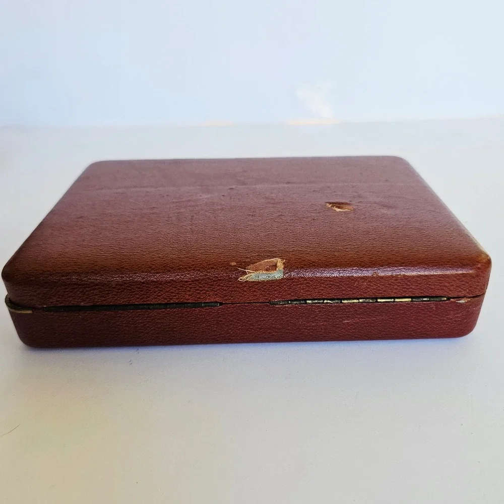Rare Vintage Farrington 3 Compartment Mens Valet Jewelry Box Texol Corduroy 1421